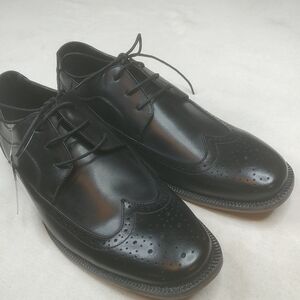 Men's Dress Shoes Eleganza Wingtip Black Faux Leat